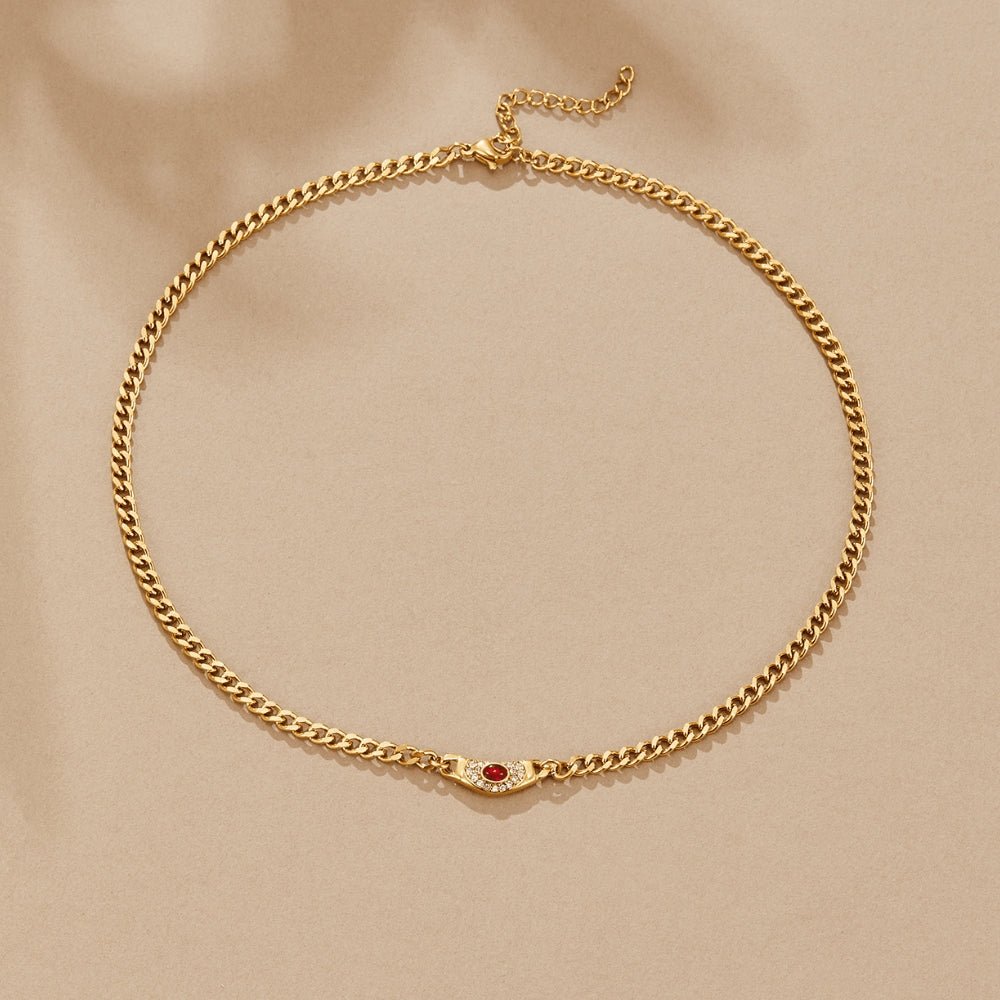 Ruby Gilded Curb Necklace – FIORENE