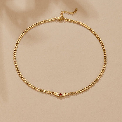 Ruby Gilded Curb Necklace – FIORENE