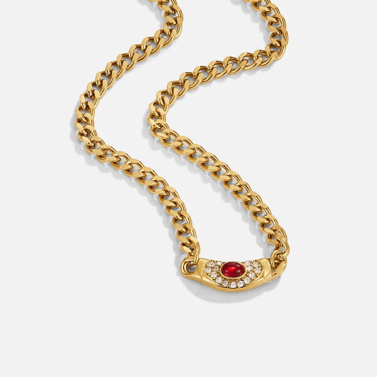 Ruby Gilded Curb Necklace – FIORENE