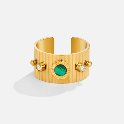 Bohemian Malachite Band Ring – FIORENE