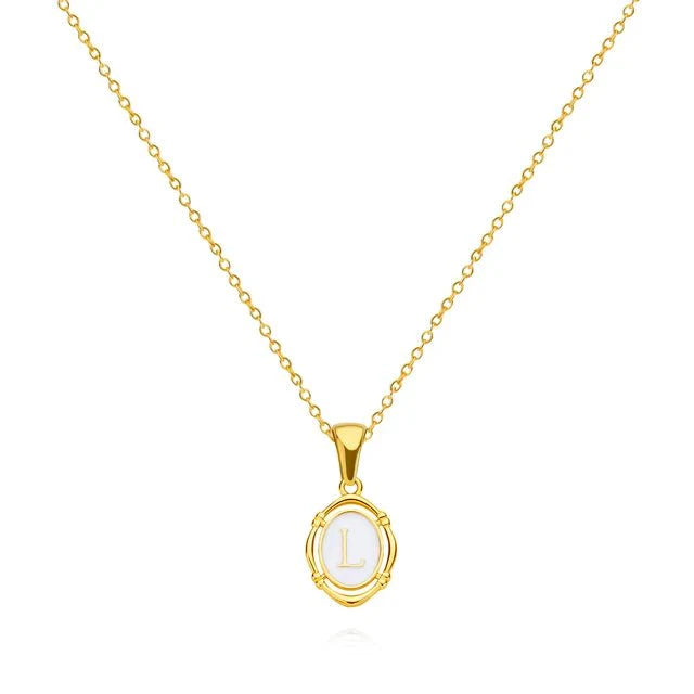 Mother-of-Pearl Initial Necklace – FIORENE