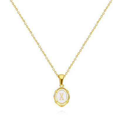 Mother-of-Pearl Initial Necklace – FIORENE