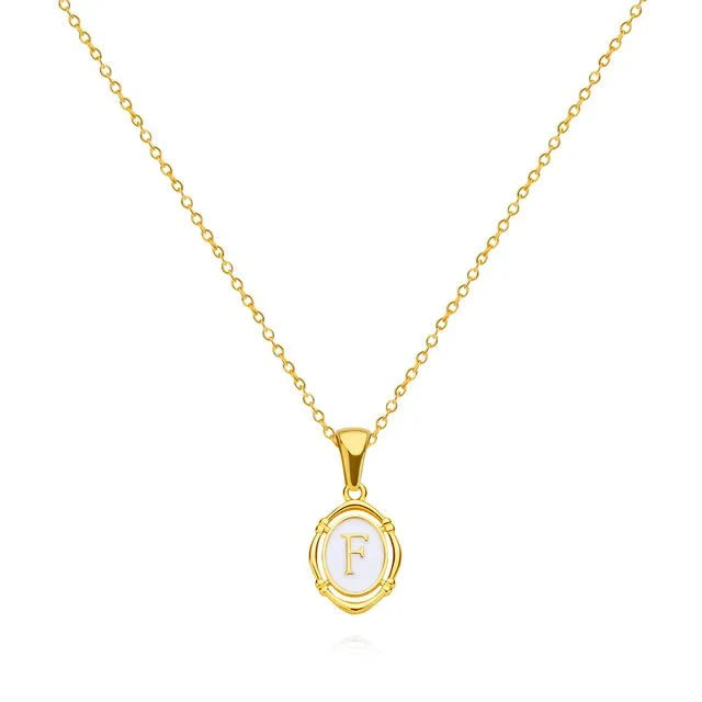 Mother-of-Pearl Initial Necklace – FIORENE