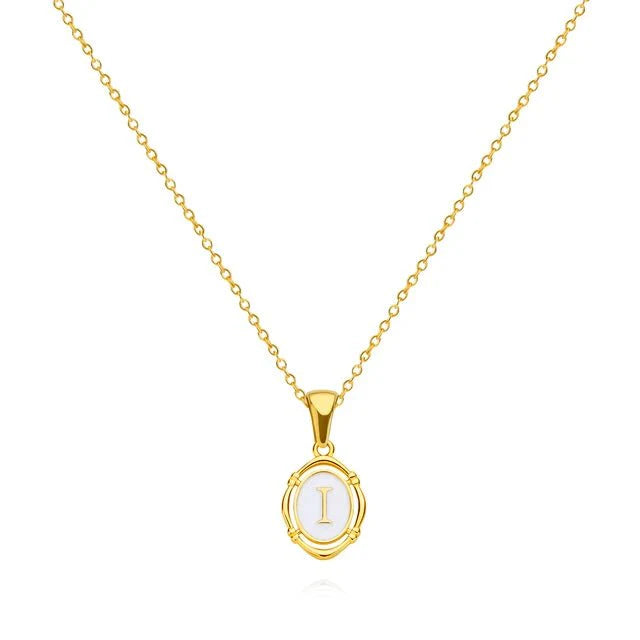 Mother-of-Pearl Initial Necklace – FIORENE