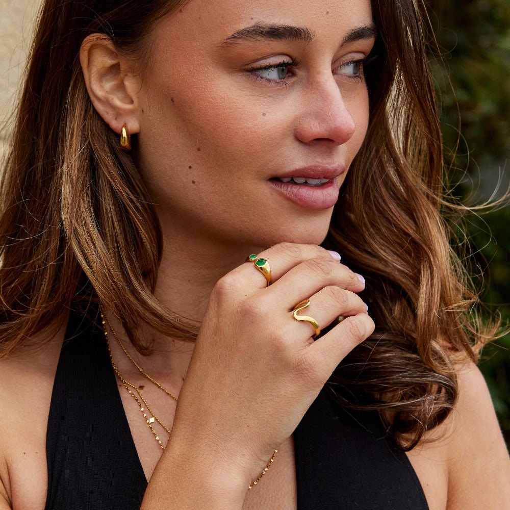 Emerald Essence Open Ring – FIORENE