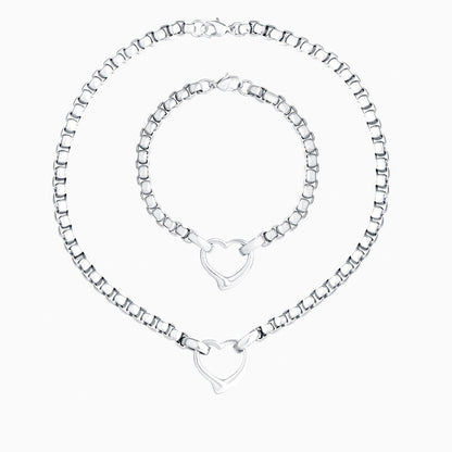 Valentina Open Heart Chain Set – FIORENE