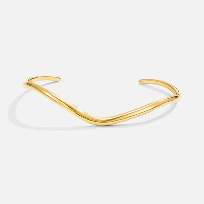 Gilded Wavy Cuff Bracelet – FIORENE