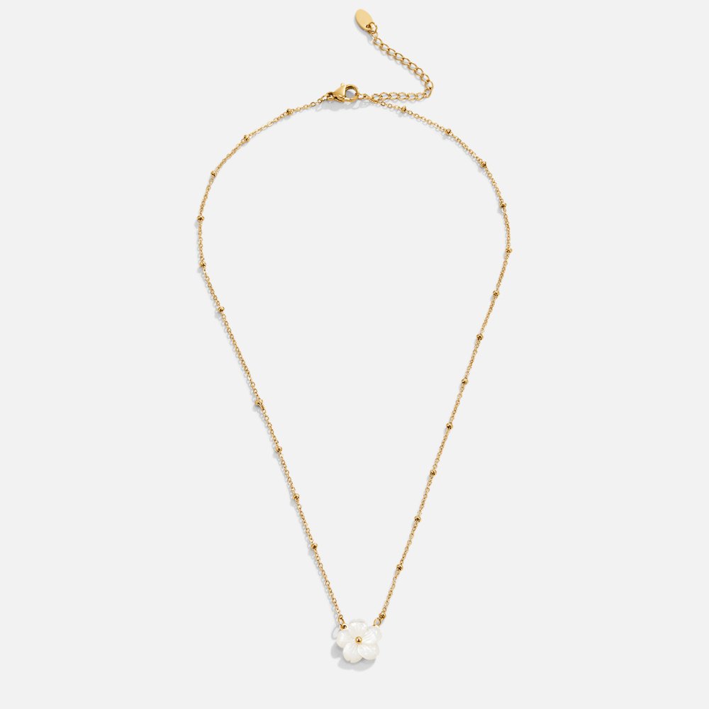 Polished White Shell Clover Necklace – FIORENE