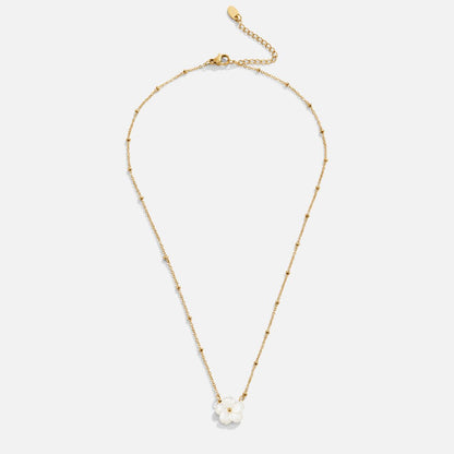 Polished White Shell Clover Necklace – FIORENE