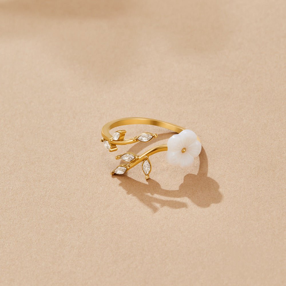 Gilded Blossom Branch Ring – FIORENE