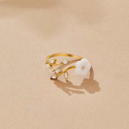 Gilded Blossom Branch Ring – FIORENE