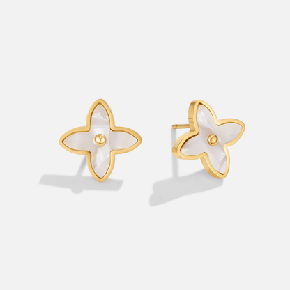 Nacre Clover Stud Earring – FIORENE