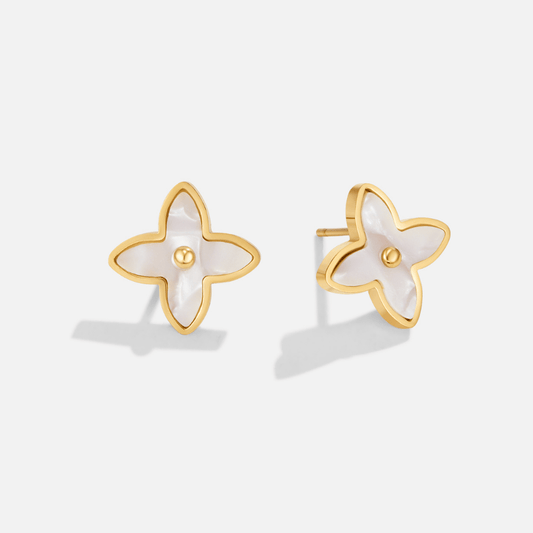 Nacre Clover Stud Earring – FIORENE