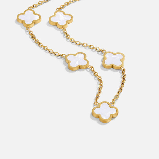 Nacre Clover Station Necklace – FIORENE