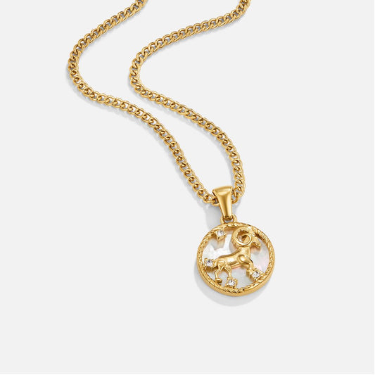 Radiant Aries Zodiac Necklace – FIORENE