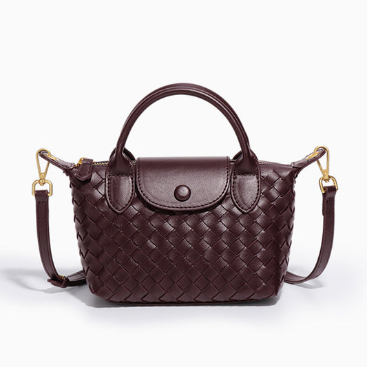 Merlot Woven Shoulder Bag – FIORENE