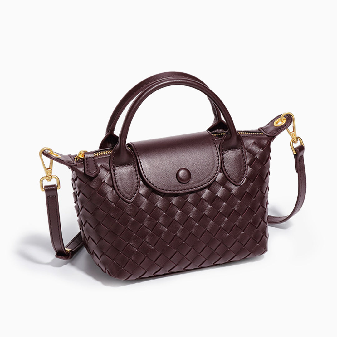 Merlot Woven Shoulder Bag – FIORENE
