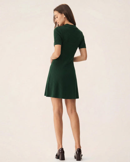 Green Collar Sweater Dress