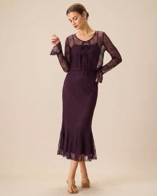 Purple Mermaid Midi Dress