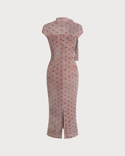 Pink Turtle Polka Dot Midi Dress