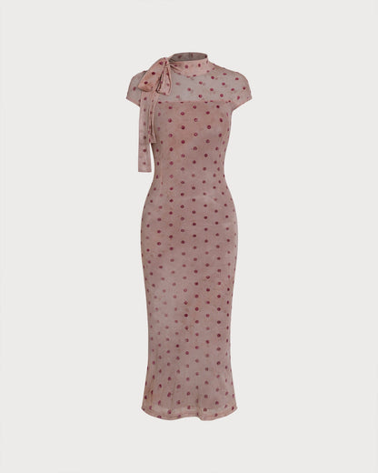 Pink Turtle Polka Dot Midi Dress