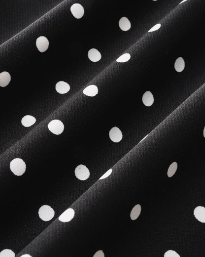 Black Polka Dot Cowl Neck Slip Maxi Dress
