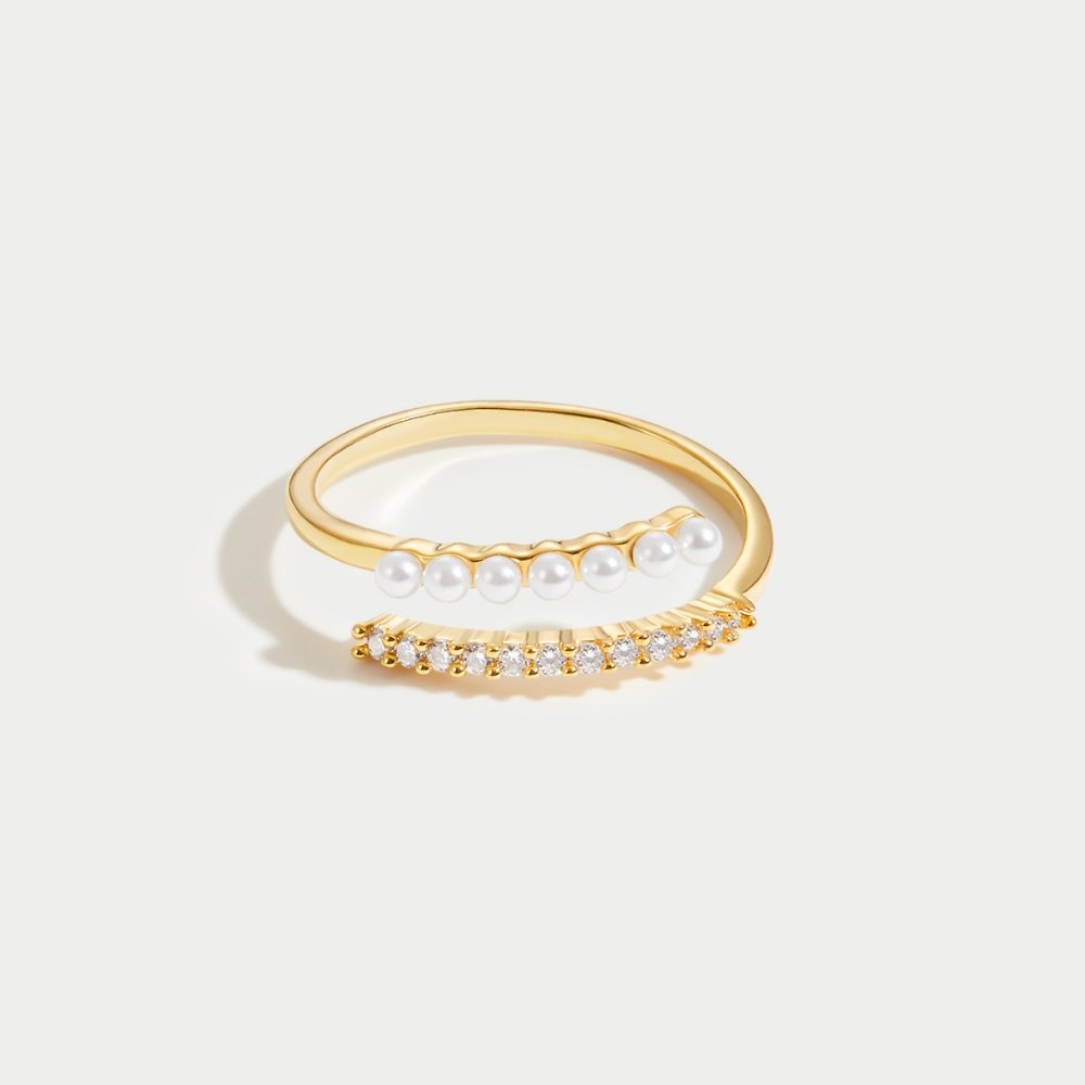 Shimmering Pearl Bypass Ring – FIORENE