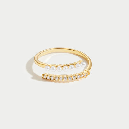 Shimmering Pearl Bypass Ring – FIORENE