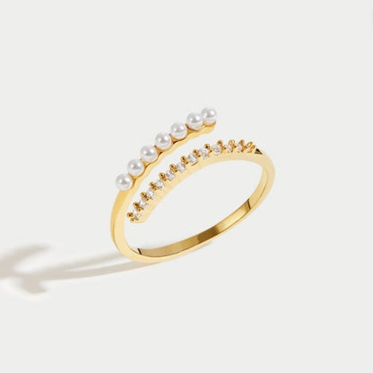 Shimmering Pearl Bypass Ring – FIORENE