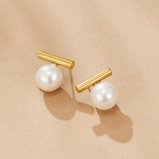 Gilded Beam Pearl Earring – FIORENE